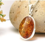 Handmade Honey Amber Silver Pendant