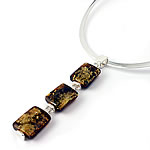 Triple Drop Green Baltic Amber Pendant with Collar