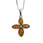 Honey Amber Silver Cross