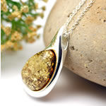 Green Baltic Amber Pendant