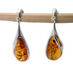 Honey Amber Peardrop Earrings