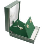 Green Amber Four Leaf Clover Set