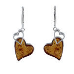 Amber Heart Drop Earrings
