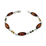 Multi Colour Marquise Amber Bracelet