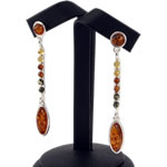 Multi Colour Marquise Amber Drop Earrings