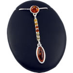 Multi Colour Marquise Amber Drop Pendant