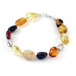 Amber Nuggets Silver Bracelet