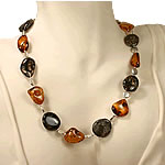 Adjustable Green and Honey Amber Necklace
