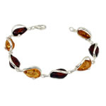Honey and Cognac Pearcut Amber Bracelet