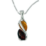 Honey and Cognac Pearcut Amber Pendant