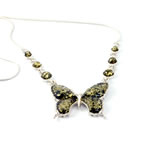 Green Amber Butterfly Necklace