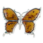 Honey Amber Butterfly Brooch