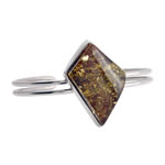 Green Amber Diamond Shaped Bangle
