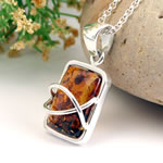 Handmade Honey Amber Silver Pendant