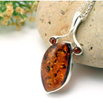 Handmade Cognac Amber Twist Pendant