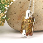 Contemporary Green Amber Pendant