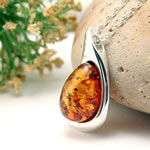 Honey Amber Silver Pendant