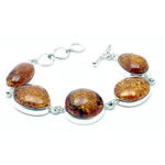 Heavy Honey Amber Silver Bracelet