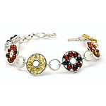 Multi Colour Round Amber Bead Bracelet