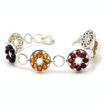 Multi Colour Round Amber Bead Bracelet