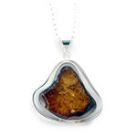 Freeform Baltic Amber Slice Pendant