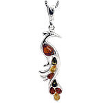 Multi Colour Amber Bird Pendant