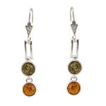 Honey and Green Amber Drop Earrings