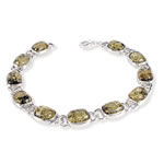 Green Baltic Amber Silver Bracelet