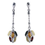 Marquise Amber Ball Chain Drop Earrings