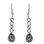 Green Amber Celtic Drop Earrings