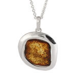 Handmade Honey  Amber Silver Pendant