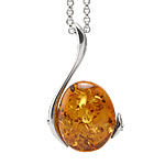 Honey Amber Silver Pendant