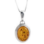 Oval Honey Amber Pendant