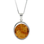 Oval Honey Amber Pendant
