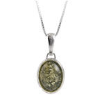 Green Oval Baltic Amber Pendant
