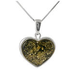 Green Amber Heart Pendant