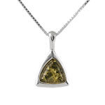 Green Amber Trillion Pendant