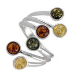 Double Multi Coloured Amber Spray Ring