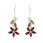 Lemon, Honey and Cognac Amber  Flower Drop Earrings