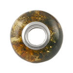 Green Amber Charm Bead