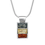Triple Multi Colour Amber Pendant