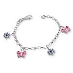 Childs Butterfly and Enamel Charm Bracelet