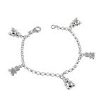 Childs Teddy Bear Silver Bracelet