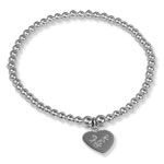 Childs Heart Stretch Bead Bracelet