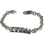 Mens Oxidised Silver ID Bracelet