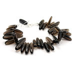 Smokey Quartz Adjustable Silver Bracelet
