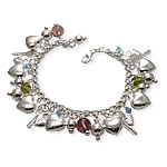 Heart and Bead Charm Bracelet