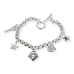 Silver Toggle Charm Bracelet