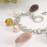 Pearl and Glass Bead Charm Bracelet