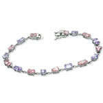Pink and Lavender Silver Bracelet